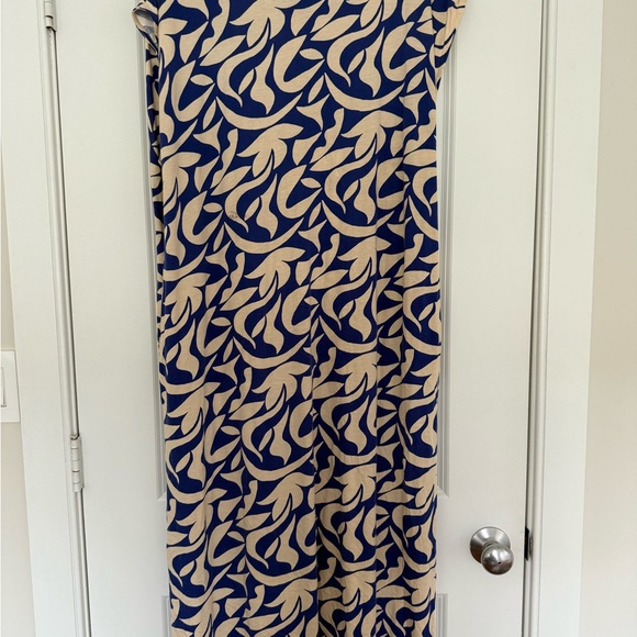 Storq maternity maxi dress blue/beige NWT [No] - Picture 2 of 3